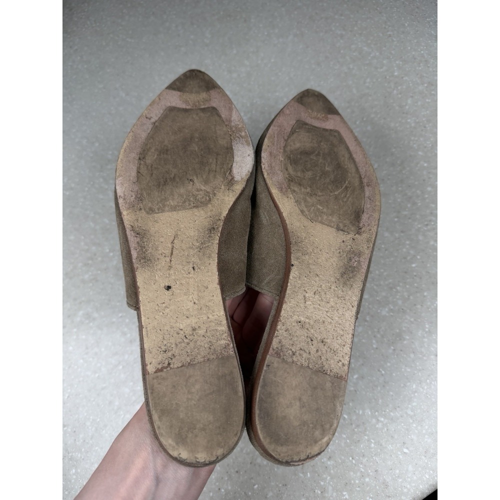 Jenni Kayne Laurel Suede Leather Taupe Green Mules Flats Womens Size 39 - Picture 7 of 10